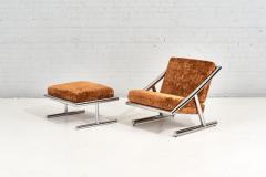 Arthur Umanoff Directional Chrome Lounge Chair and Ottoman 1971 - 2418895