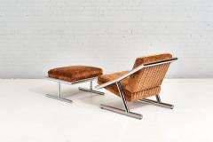 Arthur Umanoff Directional Chrome Lounge Chair and Ottoman 1971 - 2418896