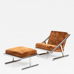 Arthur Umanoff Directional Chrome Lounge Chair and Ottoman 1971 - 2420508