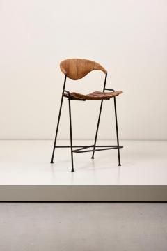 Arthur Umanoff Low Wrought Iron Arthur Umanoff Bar Stool - 968701