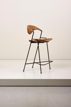 Arthur Umanoff Low Wrought Iron Arthur Umanoff Bar Stool - 968702