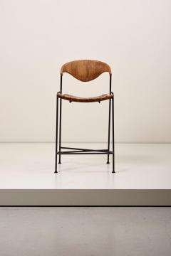 Arthur Umanoff Low Wrought Iron Arthur Umanoff Bar Stool - 968703