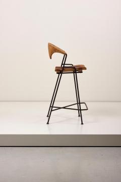 Arthur Umanoff Low Wrought Iron Arthur Umanoff Bar Stool - 968704