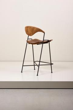 Arthur Umanoff Low Wrought Iron Arthur Umanoff Bar Stool - 968705