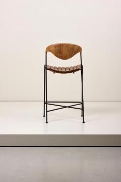 Arthur Umanoff Low Wrought Iron Arthur Umanoff Bar Stool - 968706