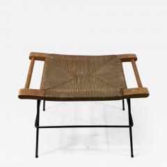 Arthur Umanoff MID CENTURY MODERN THRUSH WOOD AND BLACK IRON BENCH BY ARTHUR UMANOFF - 1565253