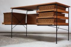 Arthur Umanoff Rare Maple and Iron Desk by Arthur Umanoff - 667526