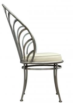Arthur Umanoff Set of Six Stainless Postmodern Dining Chairs by Arthur Umanoff in Art Deco Form - 4333732