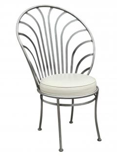 Arthur Umanoff Set of Six Stainless Postmodern Dining Chairs by Arthur Umanoff in Art Deco Form - 4333734