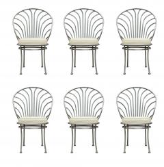 Arthur Umanoff Set of Six Stainless Postmodern Dining Chairs by Arthur Umanoff in Art Deco Form - 4333736