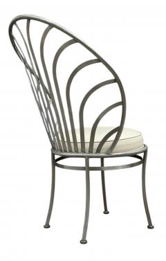Arthur Umanoff Set of Six Stainless Postmodern Dining Chairs by Arthur Umanoff in Art Deco Form - 4333737