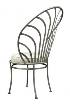 Arthur Umanoff Set of Six Stainless Postmodern Dining Chairs by Arthur Umanoff in Art Deco Form - 4333739
