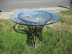 Arthur Umanoff Vintage Mid Century Arthur Umanoff Steel and Glass Table for Shaver Howard - 3529524