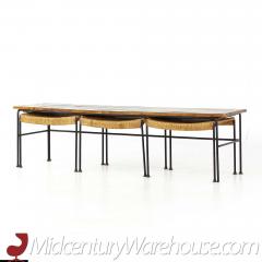 Arthur Umanoff for Raymor Mid Century Iron Bench with Nesting Stools - 3689557