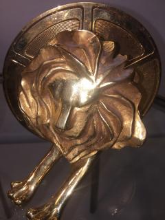 Arthus Bertrand EXCEPTIONAL GILDED BRONZE LION AND FILM REEL BOOKENDS - 771789
