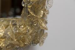 Artisan Blown Gold Floral Mirror - 3196900