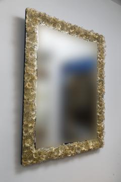 Artisan Blown Gold Floral Mirror - 3196905