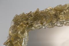 Artisan Blown Gold Floral Mirror - 3196915