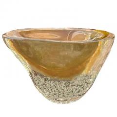 Artisan Blush and Amber Murano Sommerso Glass Vase with Gold Inclusions - 4003493