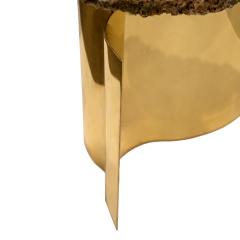 Artisan Brass Side Table with Polished Onyx Top 1970s - 3488924