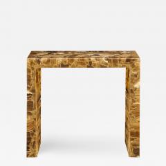 Artisan Crafted Console Table in Tessellated Onyx 1970s - 2534608