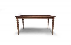 Artisan Custom Dining Table of Solid Black Walnut and Unique Turned Legs - 3893952