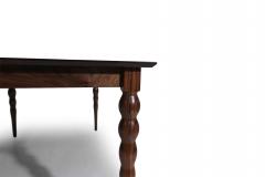 Artisan Custom Dining Table of Solid Black Walnut and Unique Turned Legs - 3893955