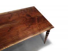 Artisan Custom Dining Table of Solid Black Walnut and Unique Turned Legs - 3893956