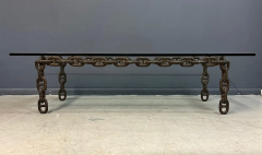 Artisan Large Industrial Chain Link Iron Coffee Table Belgium 1970 - 2768762