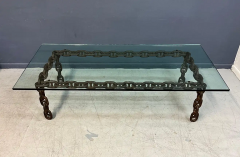 Artisan Large Industrial Chain Link Iron Coffee Table Belgium 1970 - 2768770