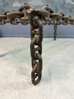 Artisan Large Industrial Chain Link Iron Coffee Table Belgium 1970 - 2768804