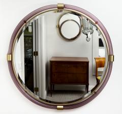 Artisan Murano Blown Gold Round Aubergine Mirror Contemporary - 4334040