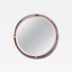Artisan Murano Blown Gold Round Aubergine Mirror Contemporary - 4334764