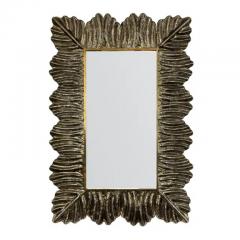 Artisan Murano Glass Leaf Mirror with Brass Adornments 2024 - 3844350