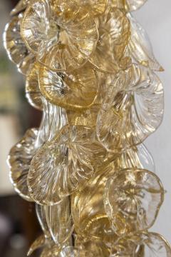Artisan Murano Gold Blown Floral Mirror Contemporary - 4587065