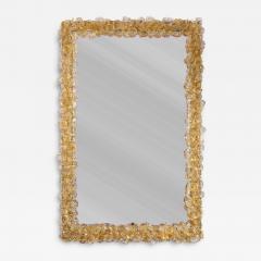 Artisan Murano Gold Blown Floral Mirror Contemporary - 4590469