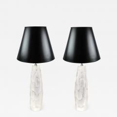 Artisan Pair of Hammered Murano Battuto Glass Table Lamps - 3241563