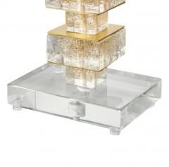 Artisan Pair of Murano Glass Cube Table Lamps - 4206906