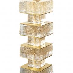 Artisan Pair of Murano Glass Cube Table Lamps - 4206907
