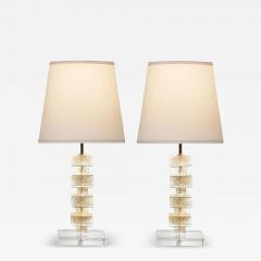 Artisan Pair of Murano Glass Cube Table Lamps - 4208370