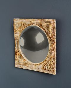 Artisanal Acetate Convex Mirror with Rope Detail Europe 20th C - 4754256