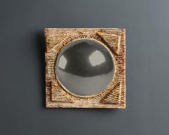 Artisanal Acetate Convex Mirror with Rope Detail Europe 20th C - 4754257