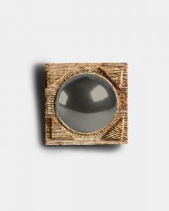 Artisanal Acetate Convex Mirror with Rope Detail Europe 20th C - 4754353