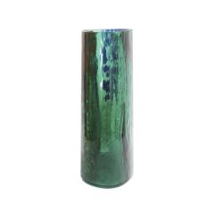 Artisanal Green Murano Glass Vase 1970s Italian Design - 4270260