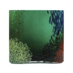 Artisanal Green Murano Glass Vase 1970s Italian Design - 4270285