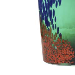 Artisanal Green Murano Glass Vase 1970s Italian Design - 4270291