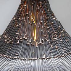 Artisanal Modern Bronze and Steel Hand Welded Pendant - 972348