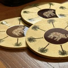 Artisanally Made MDF Lacquered Tray with Metal Gold Leaf Tablet - 4637388