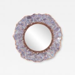 Artist made one of a kind lilac color mica and resin mirror  - 3251144