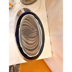 Artistic Italian Vase in Beige Hand Made Murano Glass With Blue and Brown Reeds - 4460572